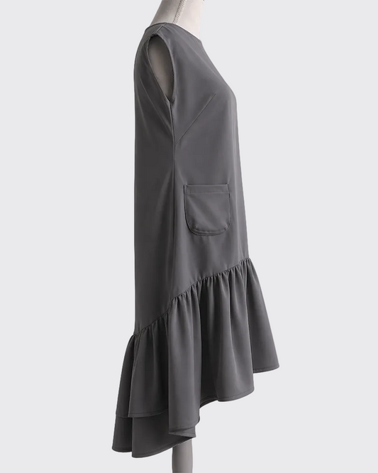 Petal Flare Dress CHARCOAL GRAY– Sleeveless