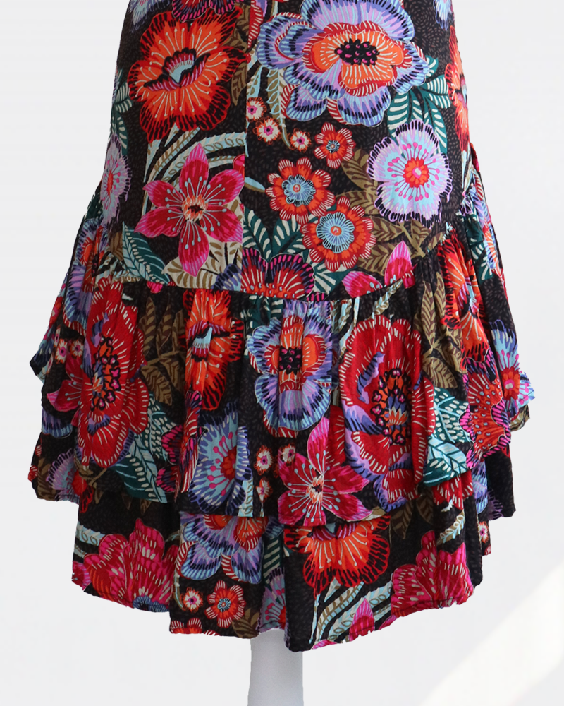 Petal Flare Dress Tropical Bloom