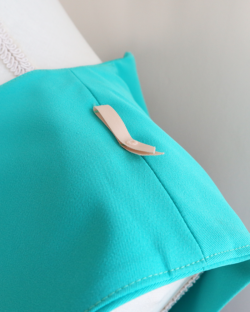 Cross Flare Dress Brown×Green