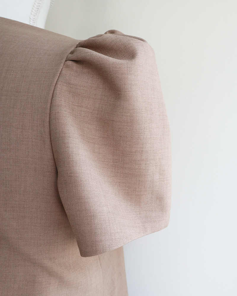 Petal Flare Dress Beige