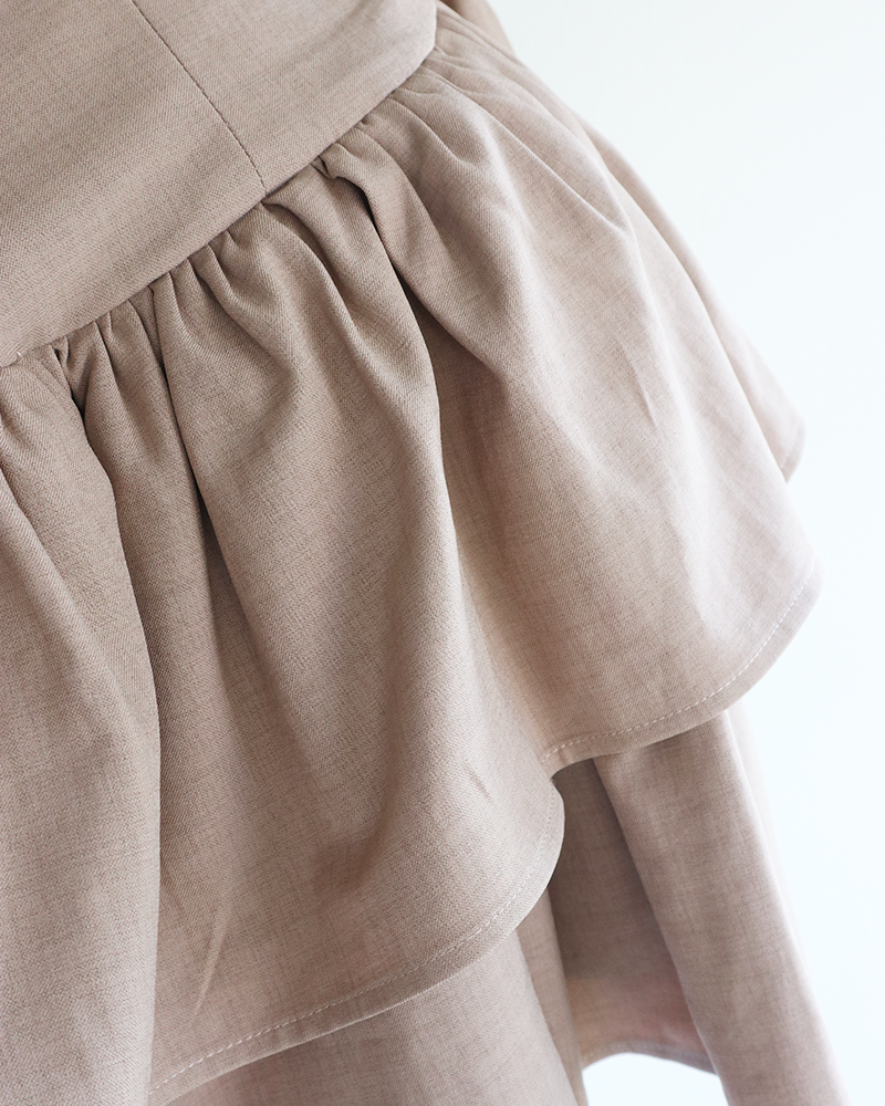 Petal Flare Dress Beige