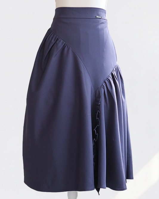Cross Flare Skirt Blue Gray