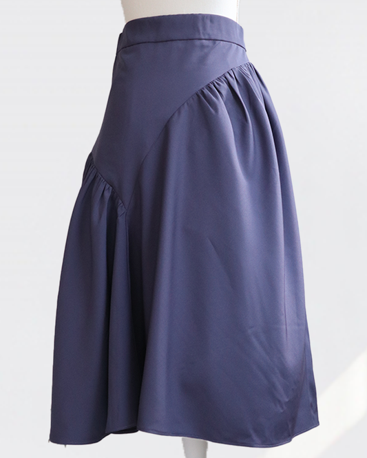 Cross Flare Skirt Blue Gray