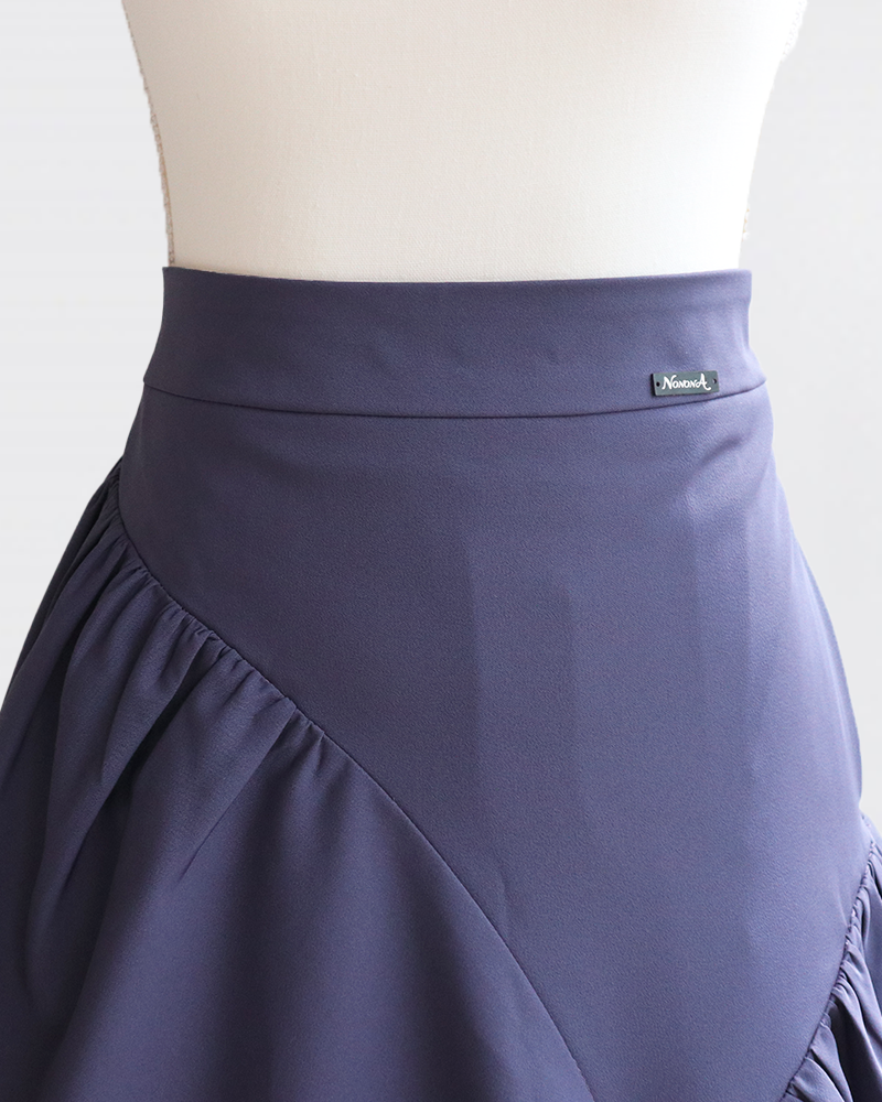 Cross Flare Skirt Blue Gray