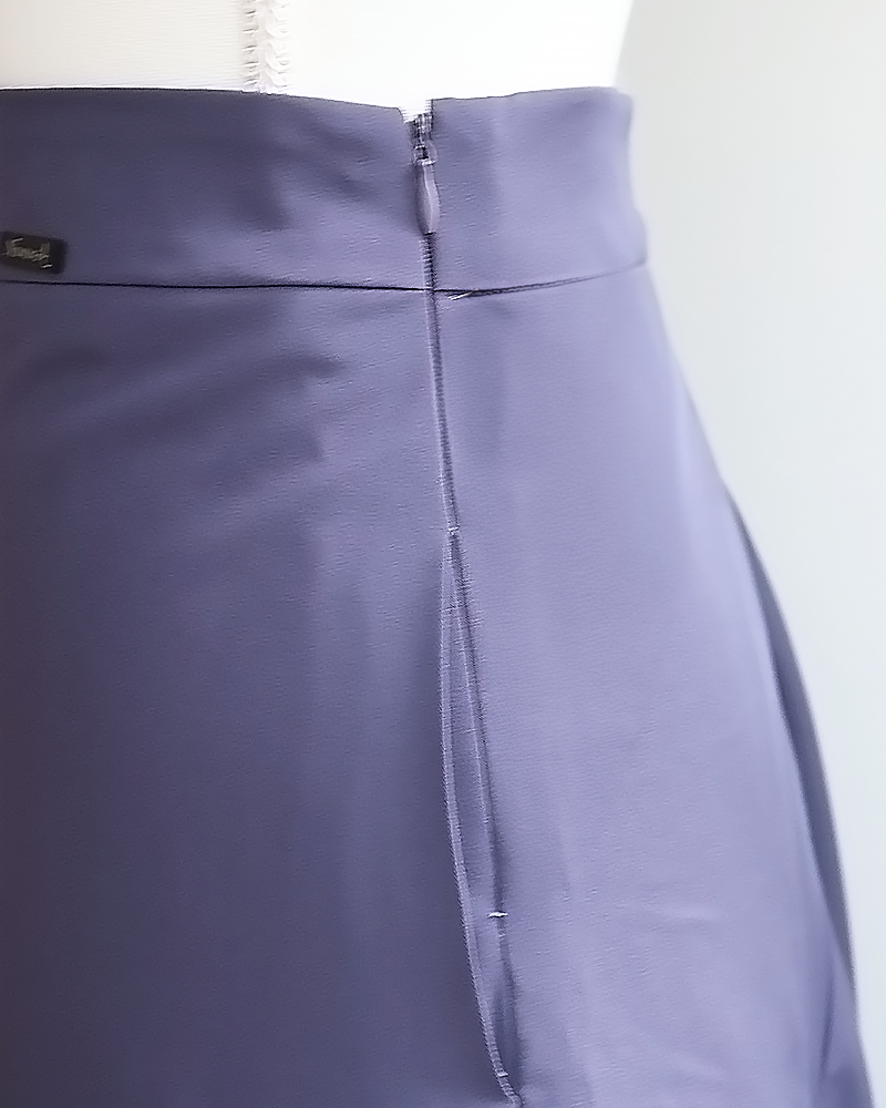 Cross Flare Skirt Blue Gray