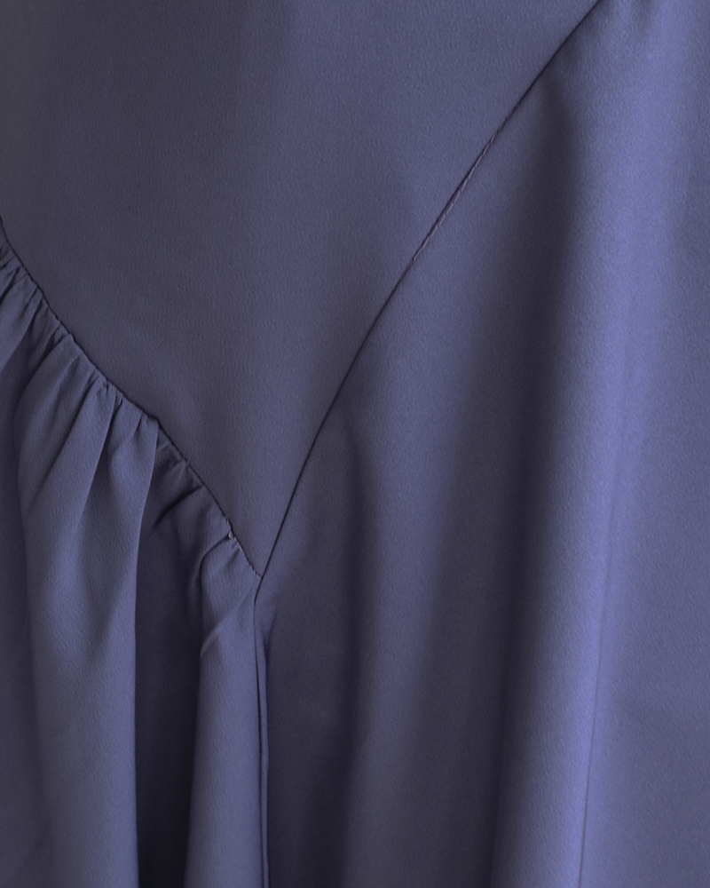 Cross Flare Skirt Blue Gray