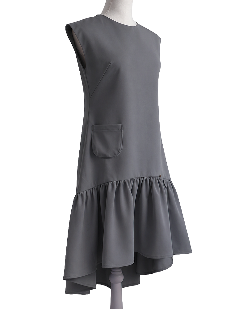 Petal Flare Dress CHARCOAL GRAY– Sleeveless