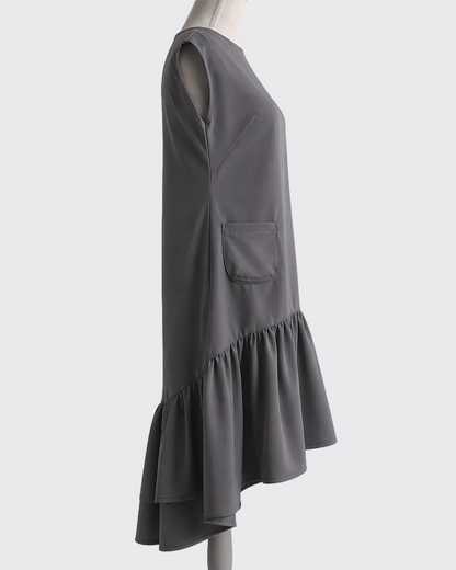 Petal Flare Dress CHARCOAL GRAY– Sleeveless