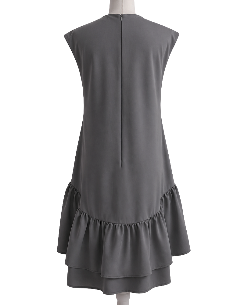 Petal Flare Dress CHARCOAL GRAY– Sleeveless