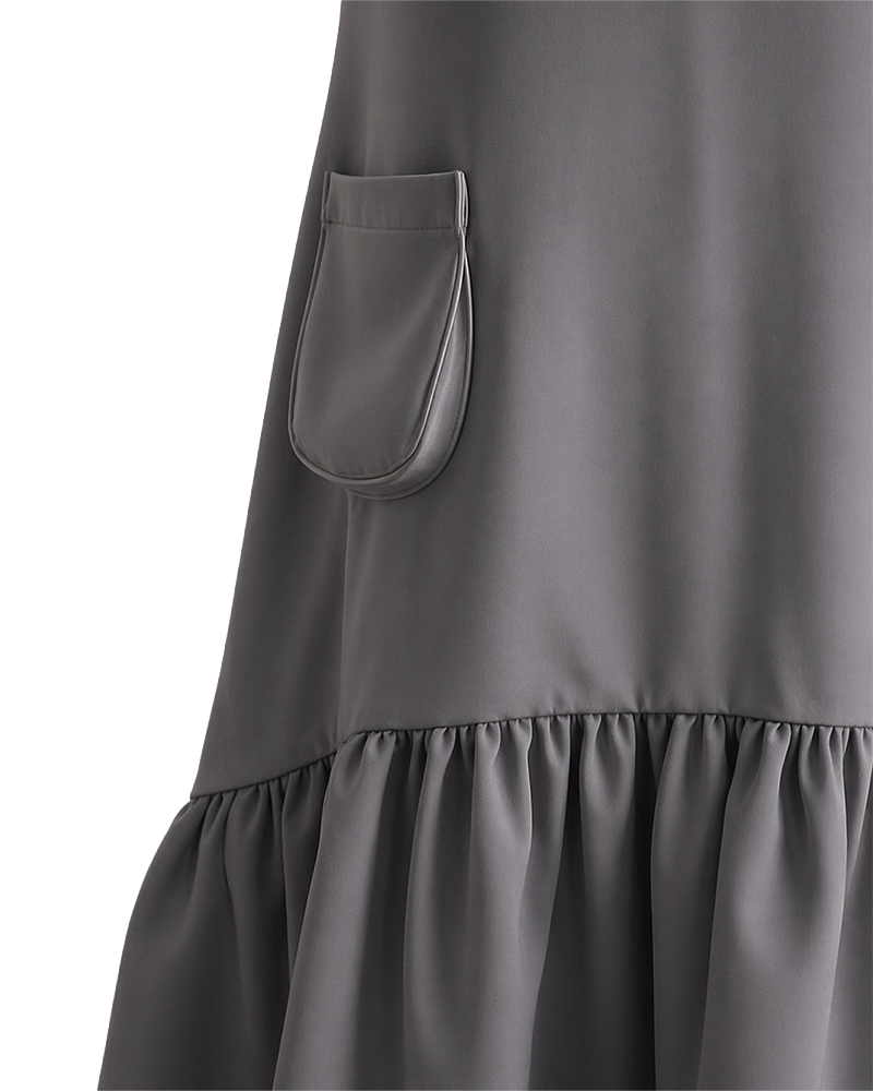 Petal Flare Dress CHARCOAL GRAY– Sleeveless