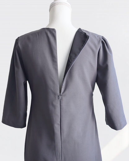 Petal Flare Dress CHARCOAL GRAY– Sleeve