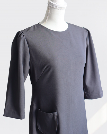 Petal Flare Dress CHARCOAL GRAY– Sleeve