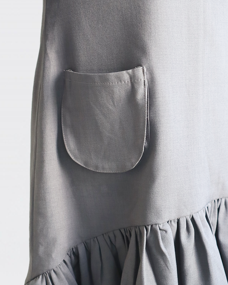 Petal Flare Dress CHARCOAL GRAY– Sleeve