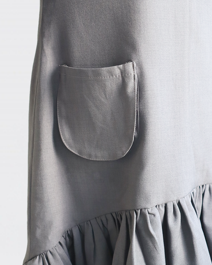 Petal Flare Dress CHARCOAL GRAY– Sleeve
