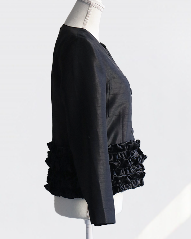 Ruffle Bloom Jacket BLACK