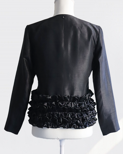 Ruffle Bloom Jacket BLACK