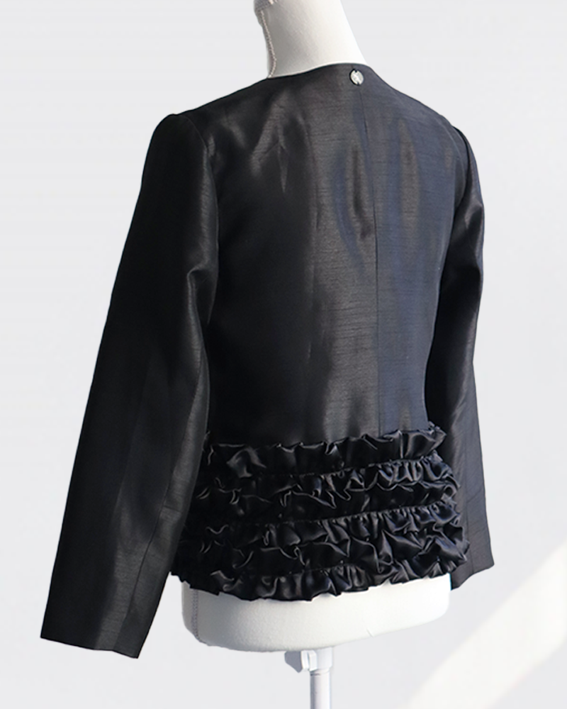 Ruffle Bloom Jacket BLACK