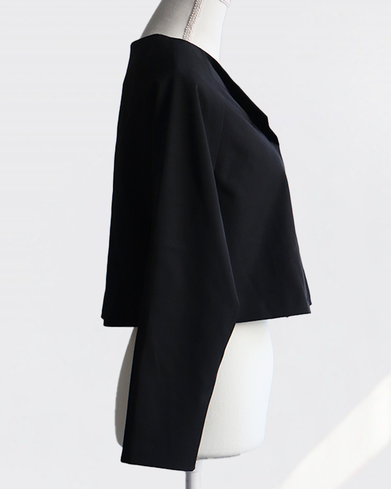 Sculpted Collar Jacket BLACK