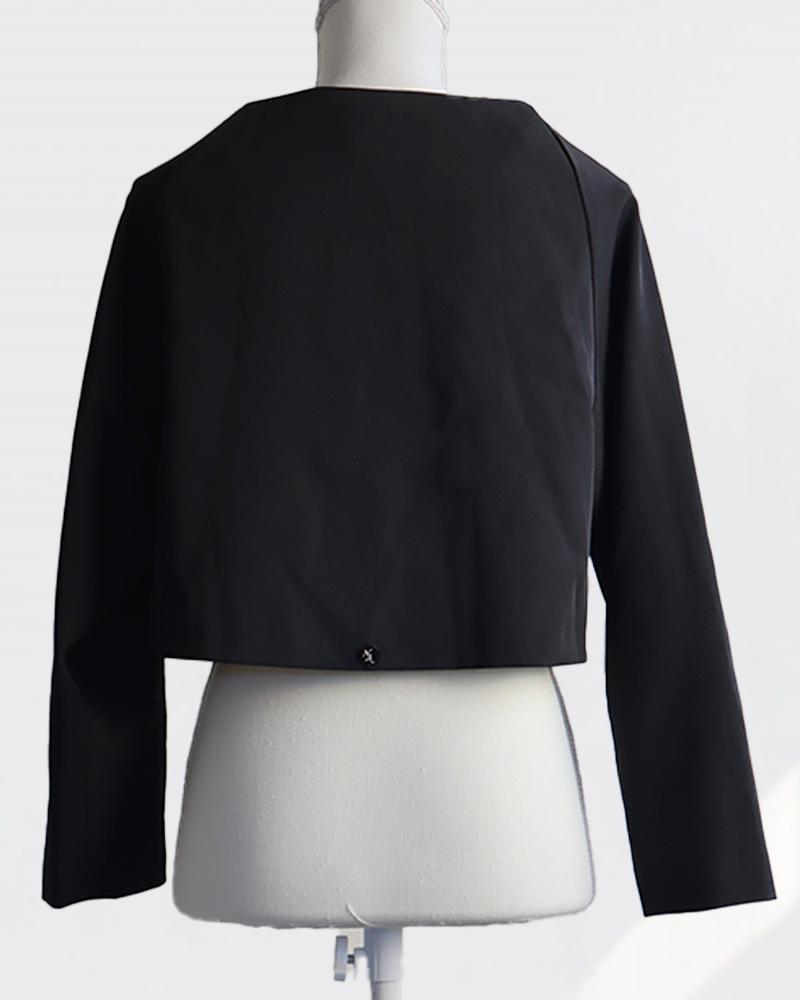 Sculpted Collar Jacket BLACK