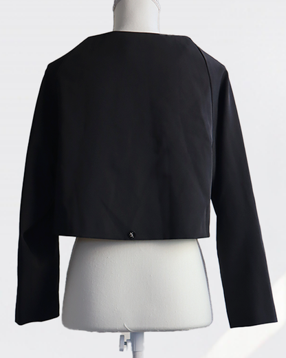 Sculpted Collar Jacket BLACK