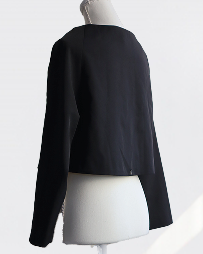 Sculpted Collar Jacket BLACK