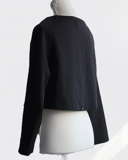 Sculpted Collar Jacket BLACK