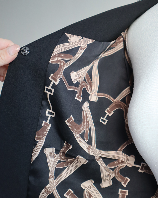 Sculpted Collar Jacket BLACK