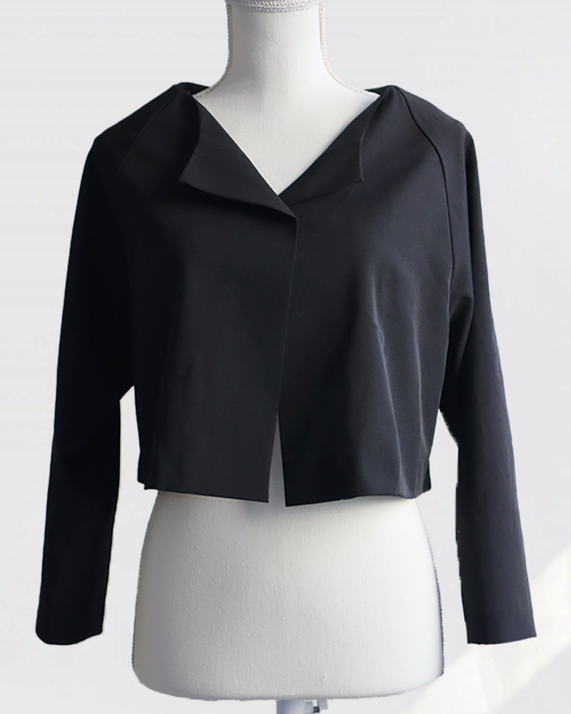Sculpted Collar Jacket BLACK