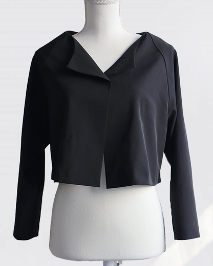 Sculpted Collar Jacket BLACK