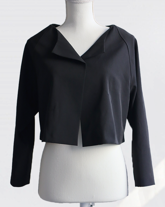 Sculpted Collar Jacket BLACK