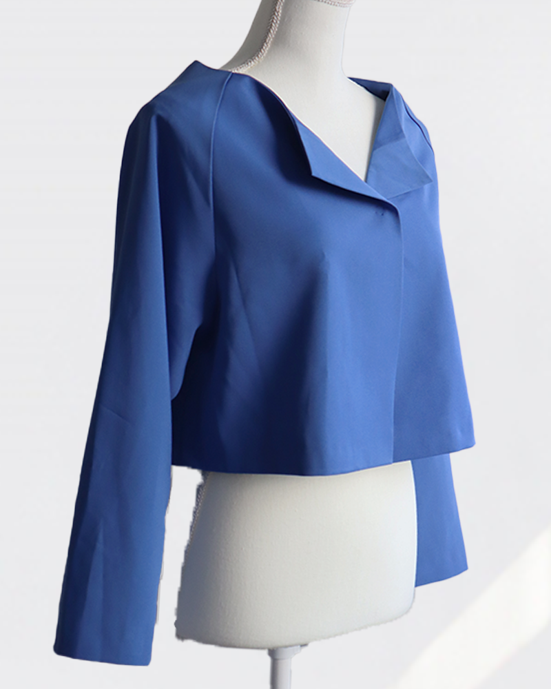Sculpted Collar Jacket ROYAL BLUE