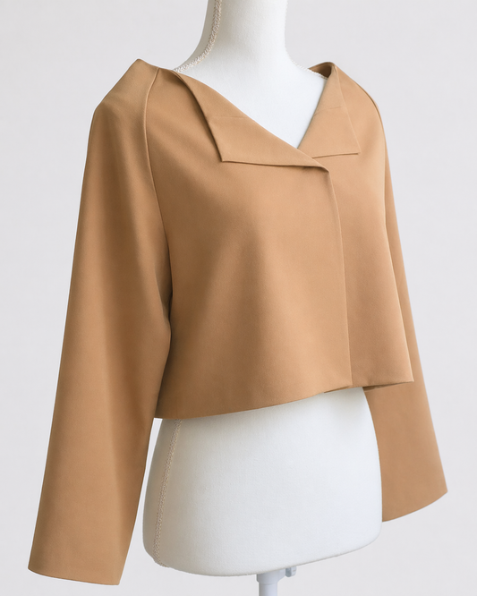 Sculpted Collar Jacket AMBER BROWN