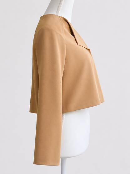 Sculpted Collar Jacket AMBER BROWN