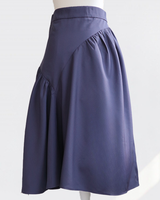 Cross Flare Skirt BLUE GRAY