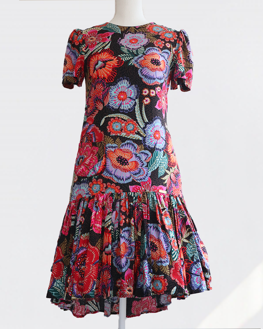Petal Flare Dress Tropical Bloom