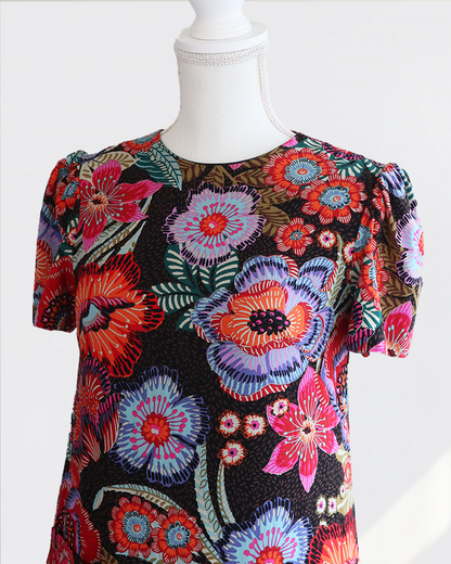 Petal Flare Dress Tropical Bloom