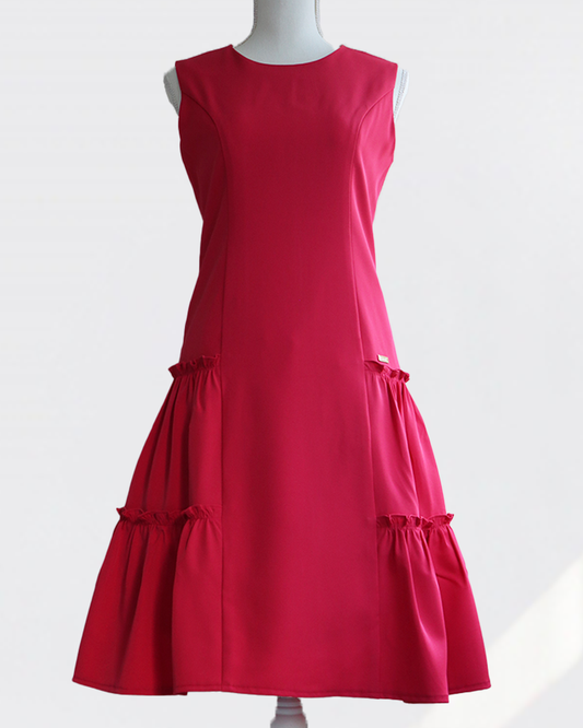 Lufty Dress Double RedPink