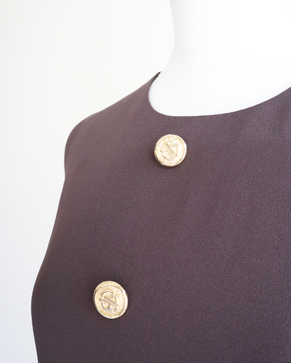 Cross Flare Dress Brown×Pink