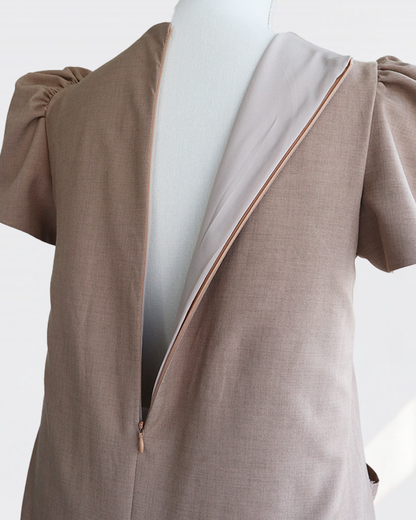 Petal Flare Dress Beige