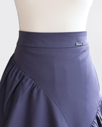 Cross Flare Skirt Blue Gray