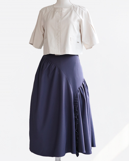 Cross Flare Skirt Blue Gray