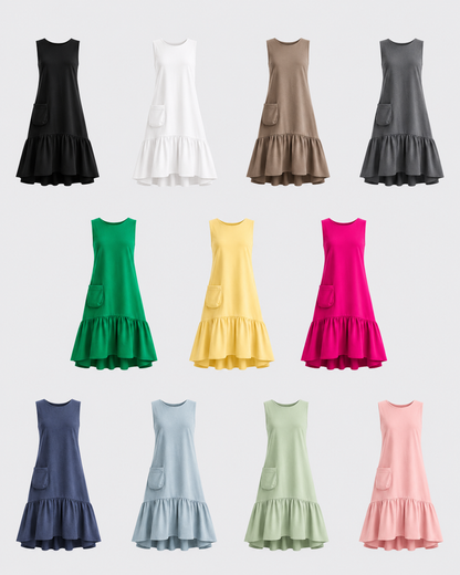 Petal Flare Dress - Puff Sleeve