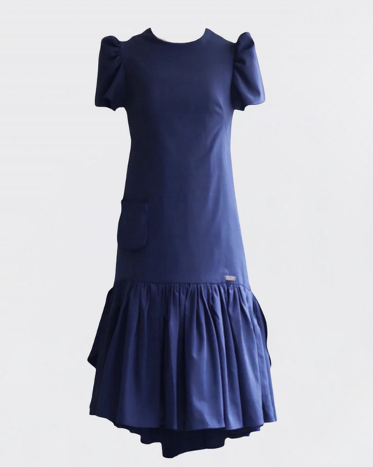 Petal Flare Dress - Puff Sleeve